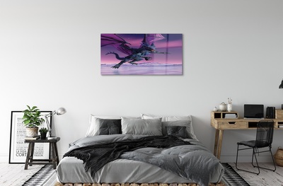 Foto schilderij op glas Draak gekleurde hemel