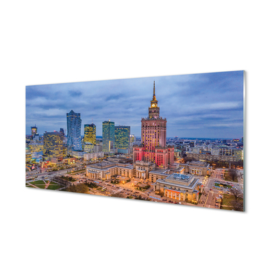 Foto op glas Warsaw panorama sunset