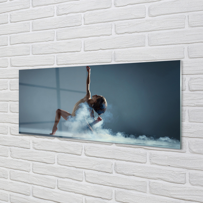 Foto schilderij op glas Vrouw dansen rook