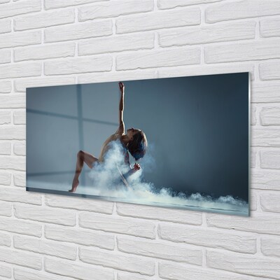 Foto schilderij op glas Vrouw dansen rook