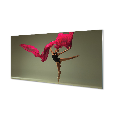 Foto schilderij op glas Ballet roze materiaal