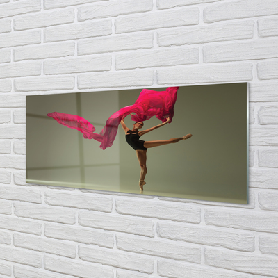 Foto schilderij op glas Ballet roze materiaal