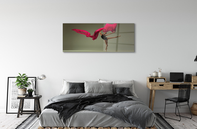 Foto schilderij op glas Ballet roze materiaal