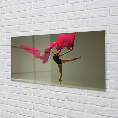 Foto schilderij op glas Ballet roze materiaal