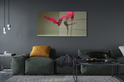 Foto schilderij op glas Ballet roze materiaal