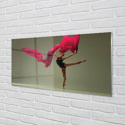 Foto schilderij op glas Ballet roze materiaal