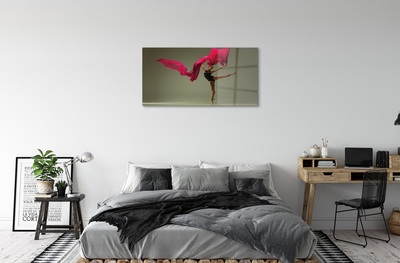 Foto schilderij op glas Ballet roze materiaal