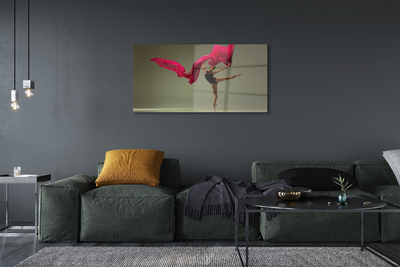 Foto schilderij op glas Ballet roze materiaal