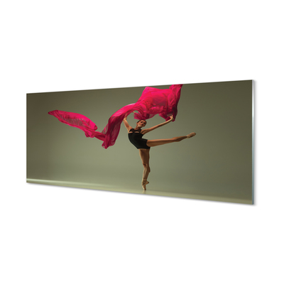 Foto schilderij op glas Ballet roze materiaal