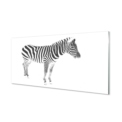 Glas schilderij Geschilderde zebra