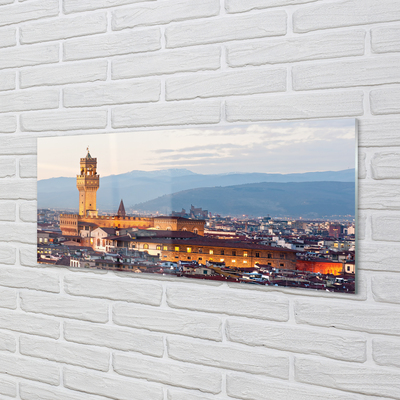 Foto op glas Panorama zonsondergang van italië