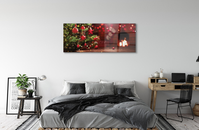 Glas schilderij Kerstboom snuisterijen geschenken