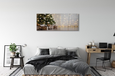 Glas schilderij Kerstboom geschenken decoraties