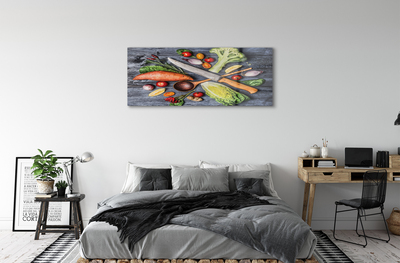 Schilderij op glas Mes bataty spinazie tomaten