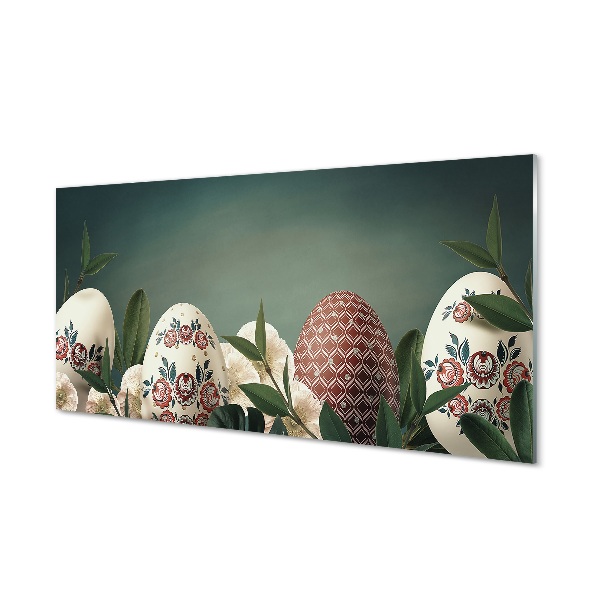 Glas schilderij Bladeren van eierbloemen