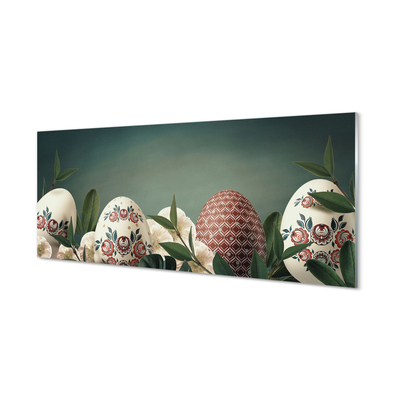 Glas schilderij Bladeren van eierbloemen