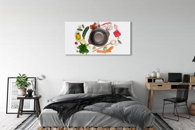 Schilderij op glas Lepel tomaten peterselie