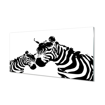 Glas schilderij Geschilderde zebra