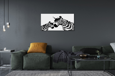 Glas schilderij Geschilderde zebra