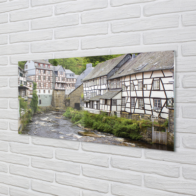 Foto op glas Duitsland oude gebouwen rivier