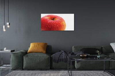 Schilderij op glas Waterdruppeltjes op een appel
