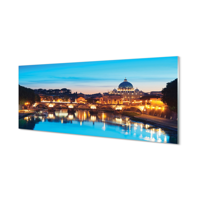 Foto op glas Rome sunset river bridges