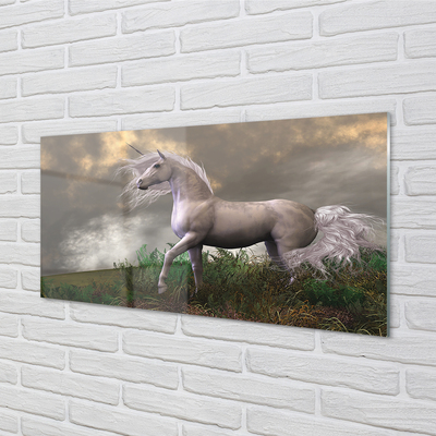 Foto schilderij op glas Unicorn clouds