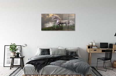 Foto schilderij op glas Unicorn clouds