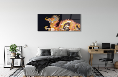 Foto schilderij op glas Gouden japanse draak