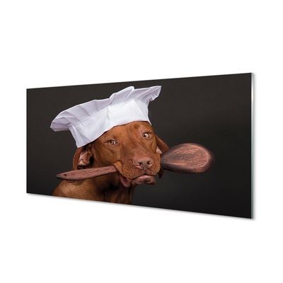 Glas schilderij Chef-kok hond