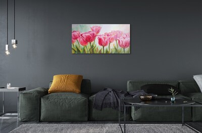 Schilderij op glas Tulpen foto