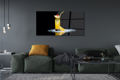 Glas schilderij Oranje cocktail