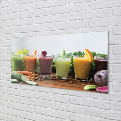 Glas schilderij Plantaardige fruitcocktails