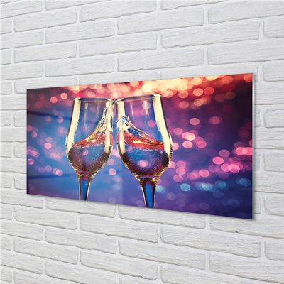 Schilderij op glas Kleurrijke champagneglazen
