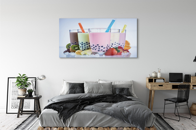 Glas schilderij Melkcocktails met fruit