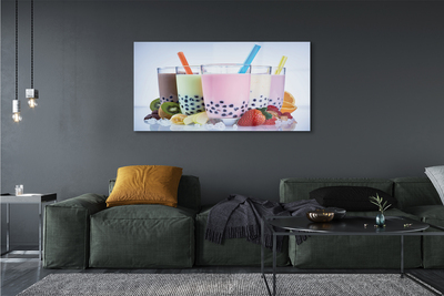 Glas schilderij Melkcocktails met fruit