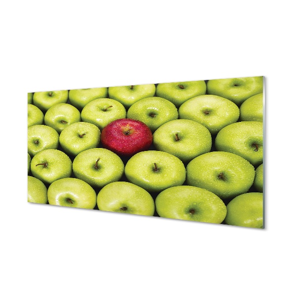 Schilderij op glas Groene en rode appels
