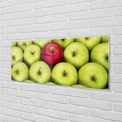 Schilderij op glas Groene en rode appels