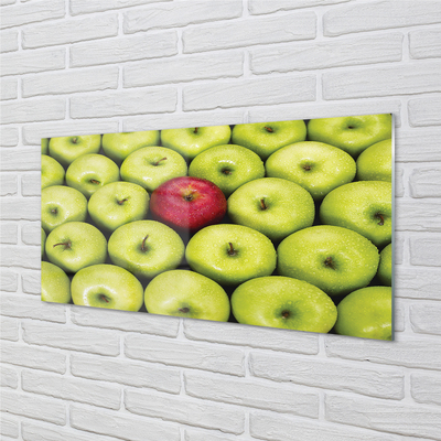 Schilderij op glas Groene en rode appels