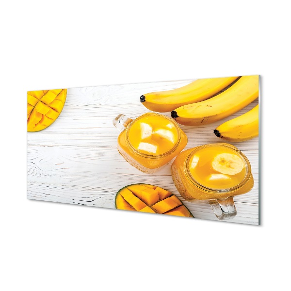 Glas schilderij Mango bananas cocktail