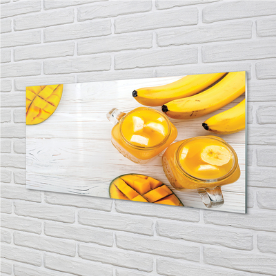 Glas schilderij Mango bananas cocktail