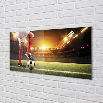 Glas schilderij Bal van het beenstadion