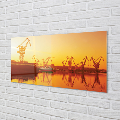 Foto op glas Gdańsk shipyard sunrise