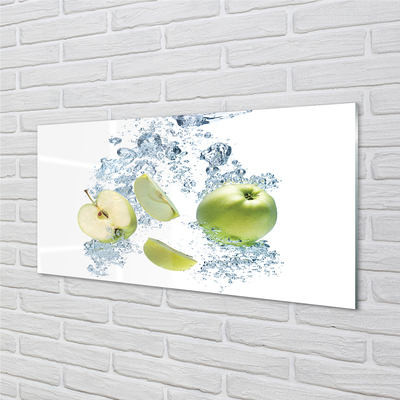 Schilderij op glas Water appel gesneden
