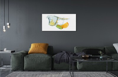 Schilderij op glas Water kiwi orange