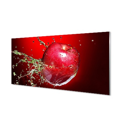 Schilderij op glas Apple druppels water