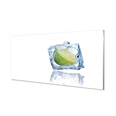 Schilderij op glas Ijsblokje limonka