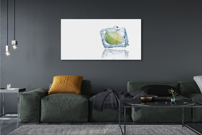 Schilderij op glas Ijsblokje limonka