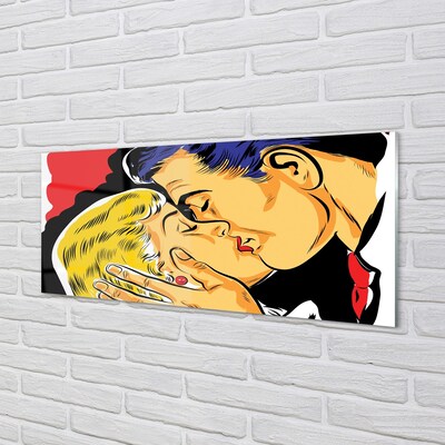Schilderij op glas Mensen kussen