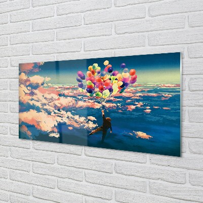 Schilderij op glas Sky clouds ballonnen
